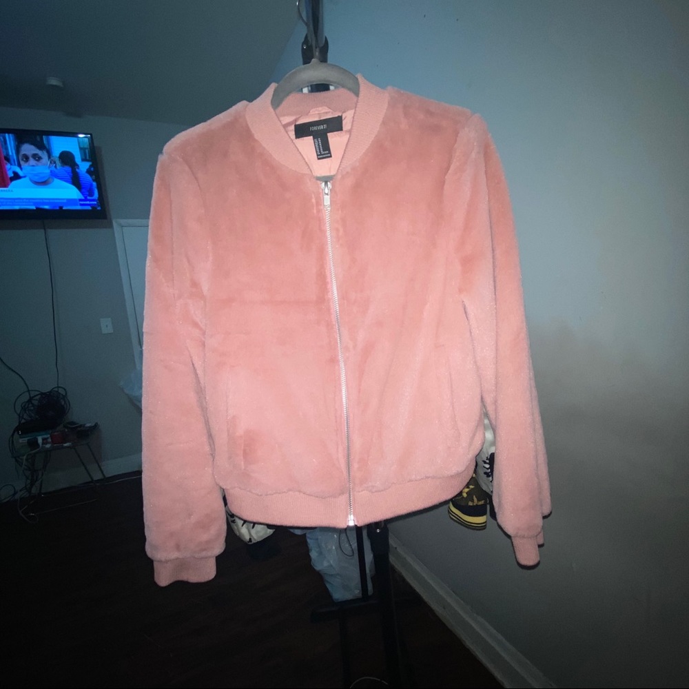 Pink furry jacket